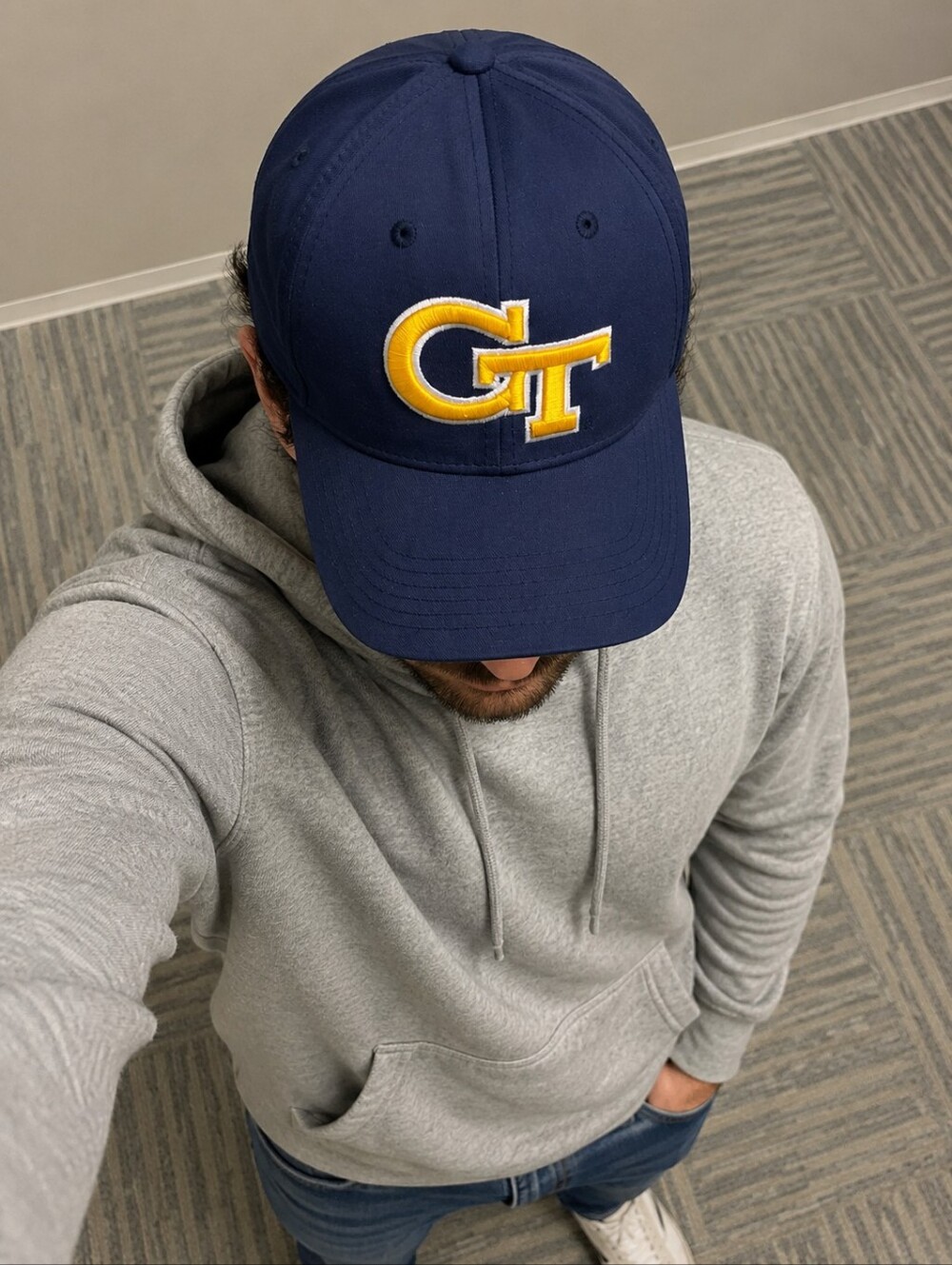Navy Baseball Cap with Yellow GT Embroidered Logo